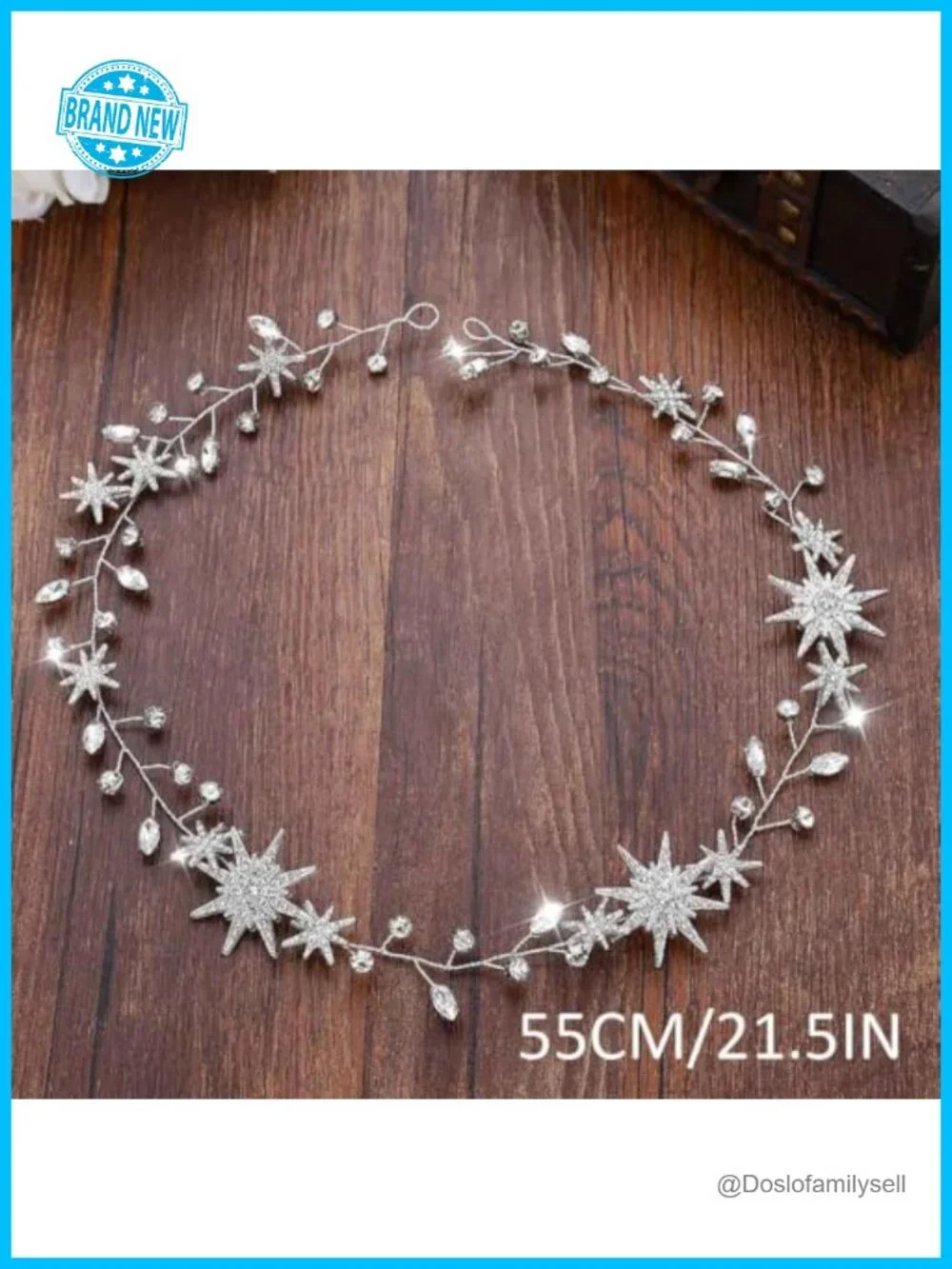 Gold Star Crystal Bridal Hair Vine with Bobby Pins